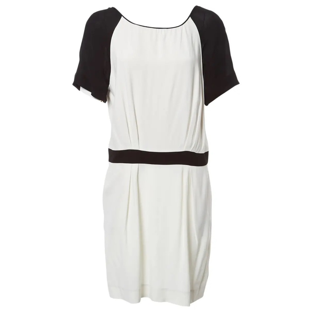 NWT New Chloe white Black dress 40 US Size 8 Short sleeve Mini cocktail Silk